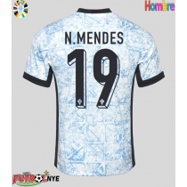 Camiseta Portugal Nuno Mendes #19 Visitante Equipación Eurocopa 2024 manga corta